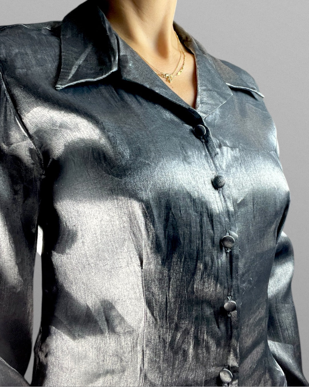 Metallic silver skjorta