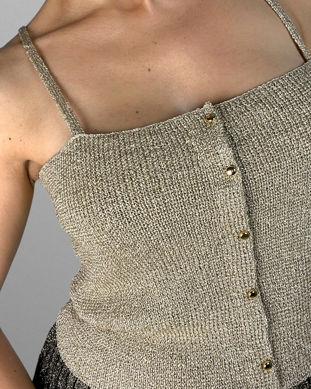 Guldglittrig topp linne