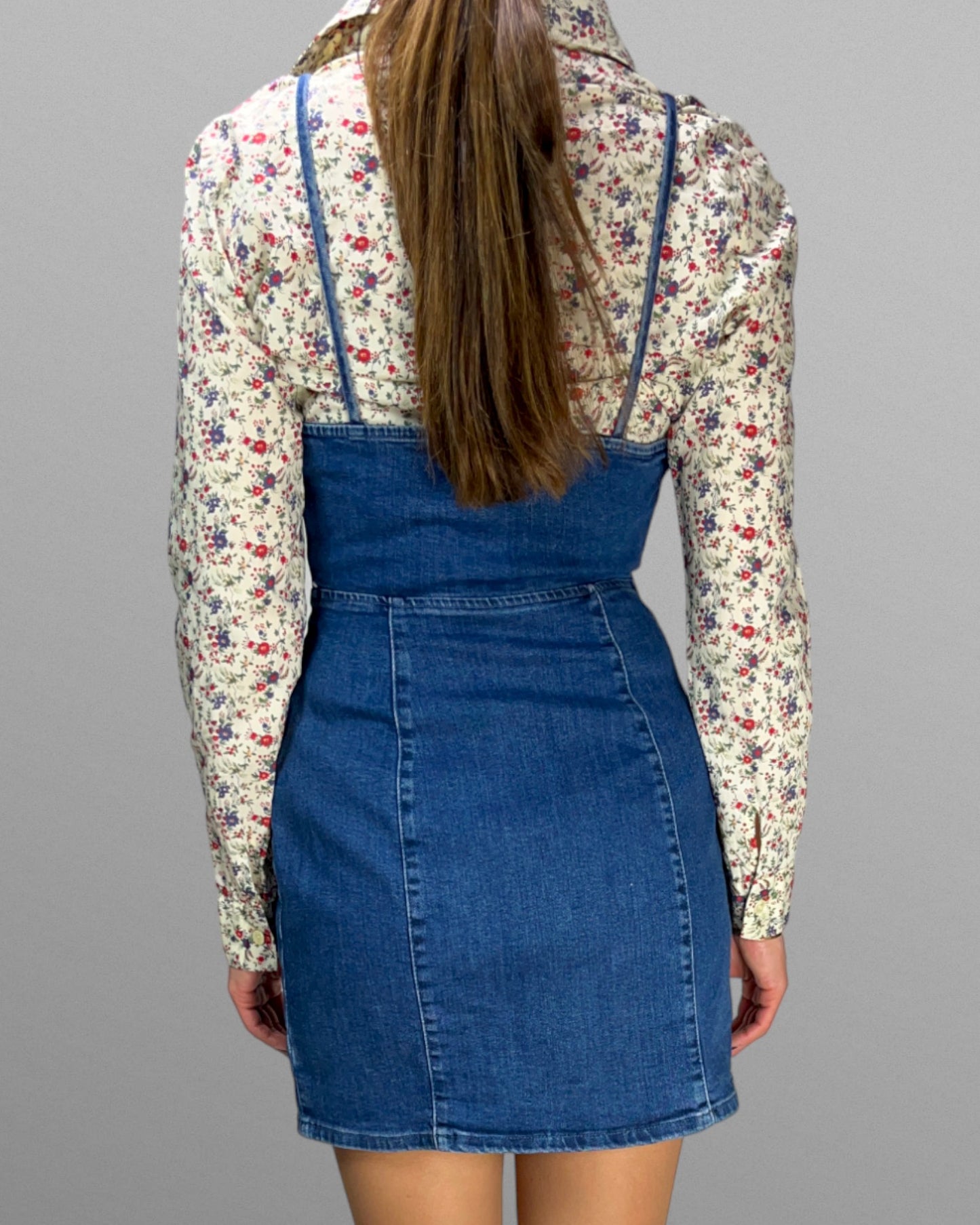 Jeansklänning med knappar