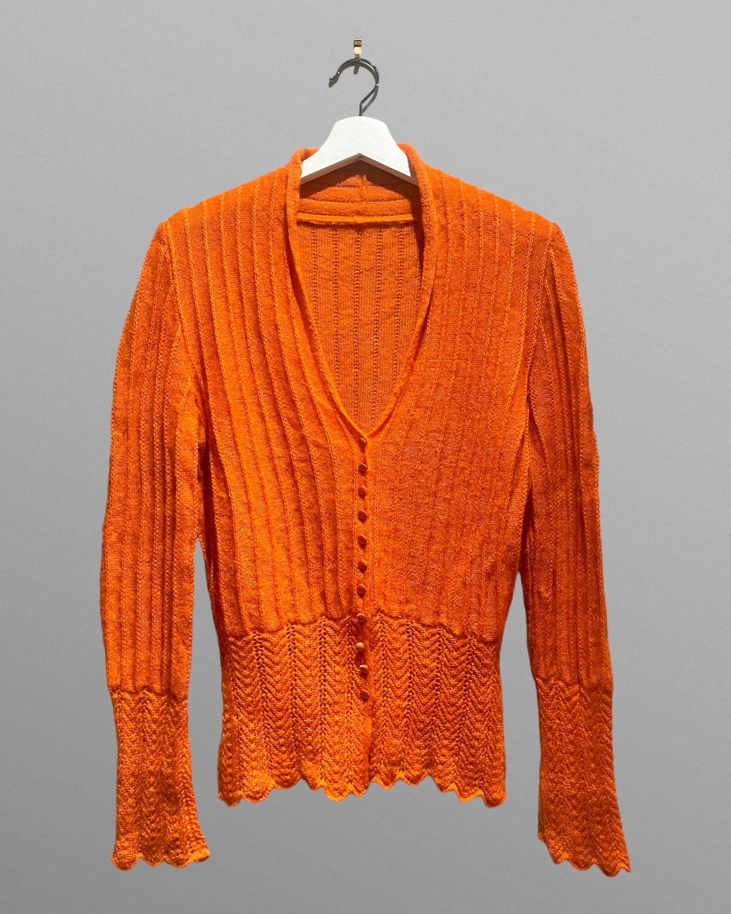 Stickad kofta mohair