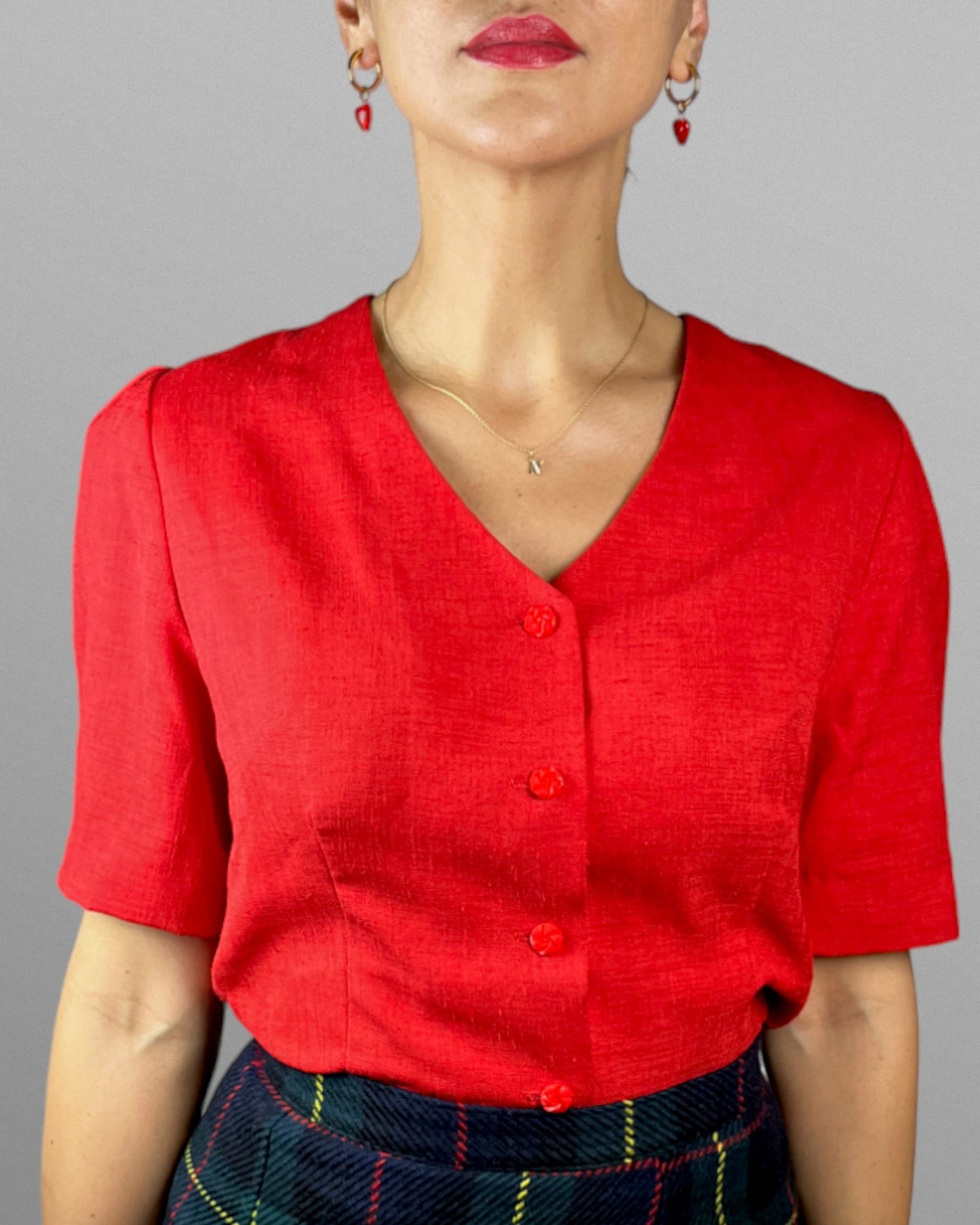 Röd vintage blus