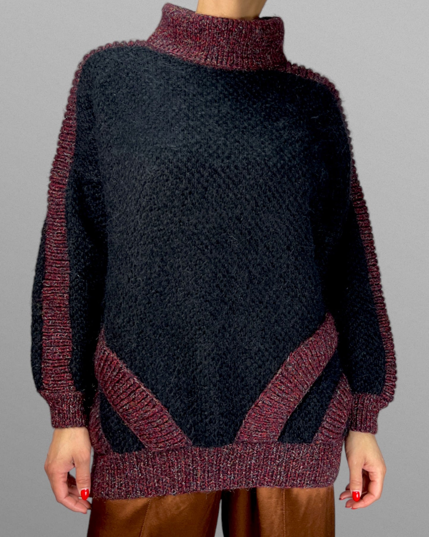Handstickad mohair tröja