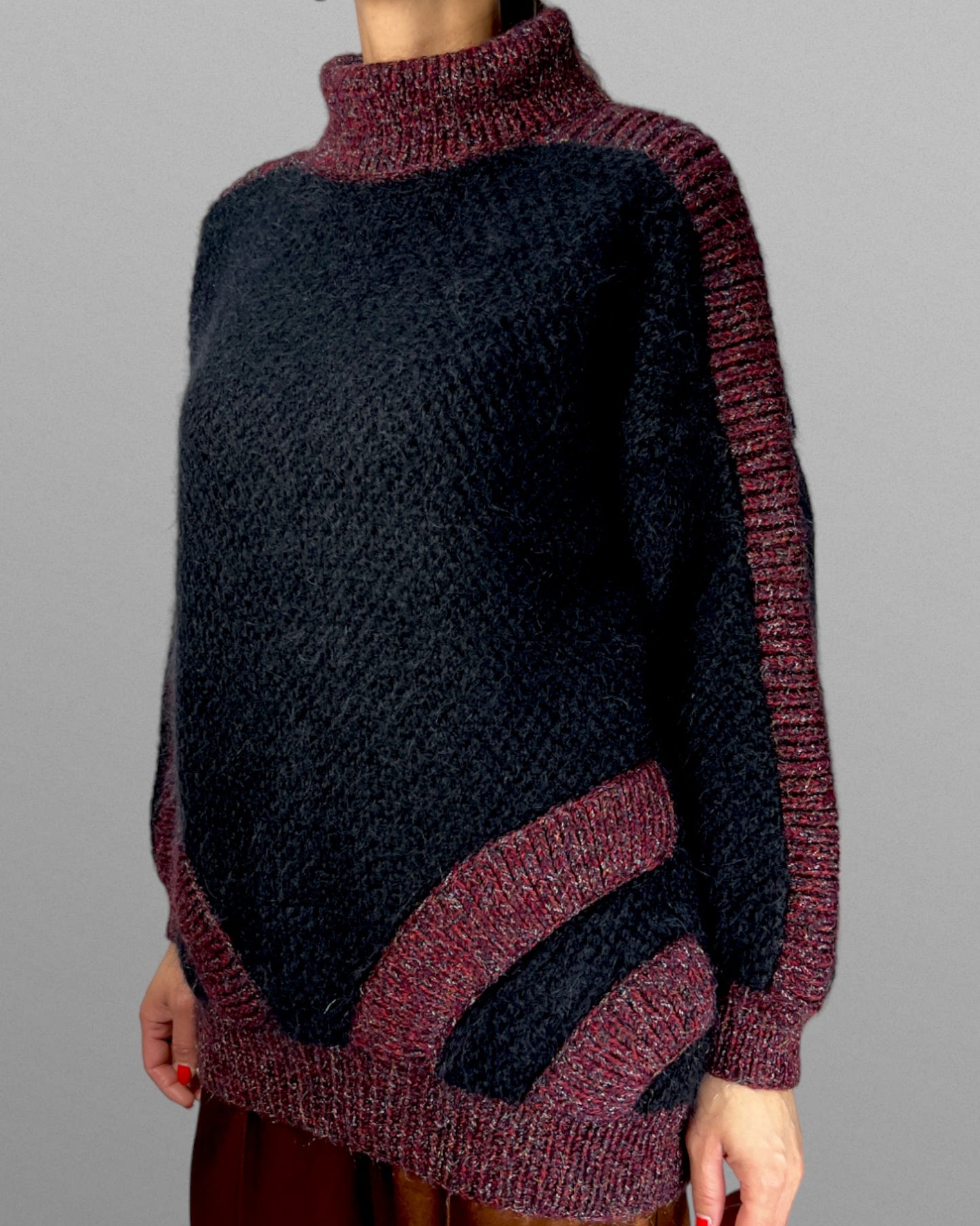 Handstickad mohair tröja