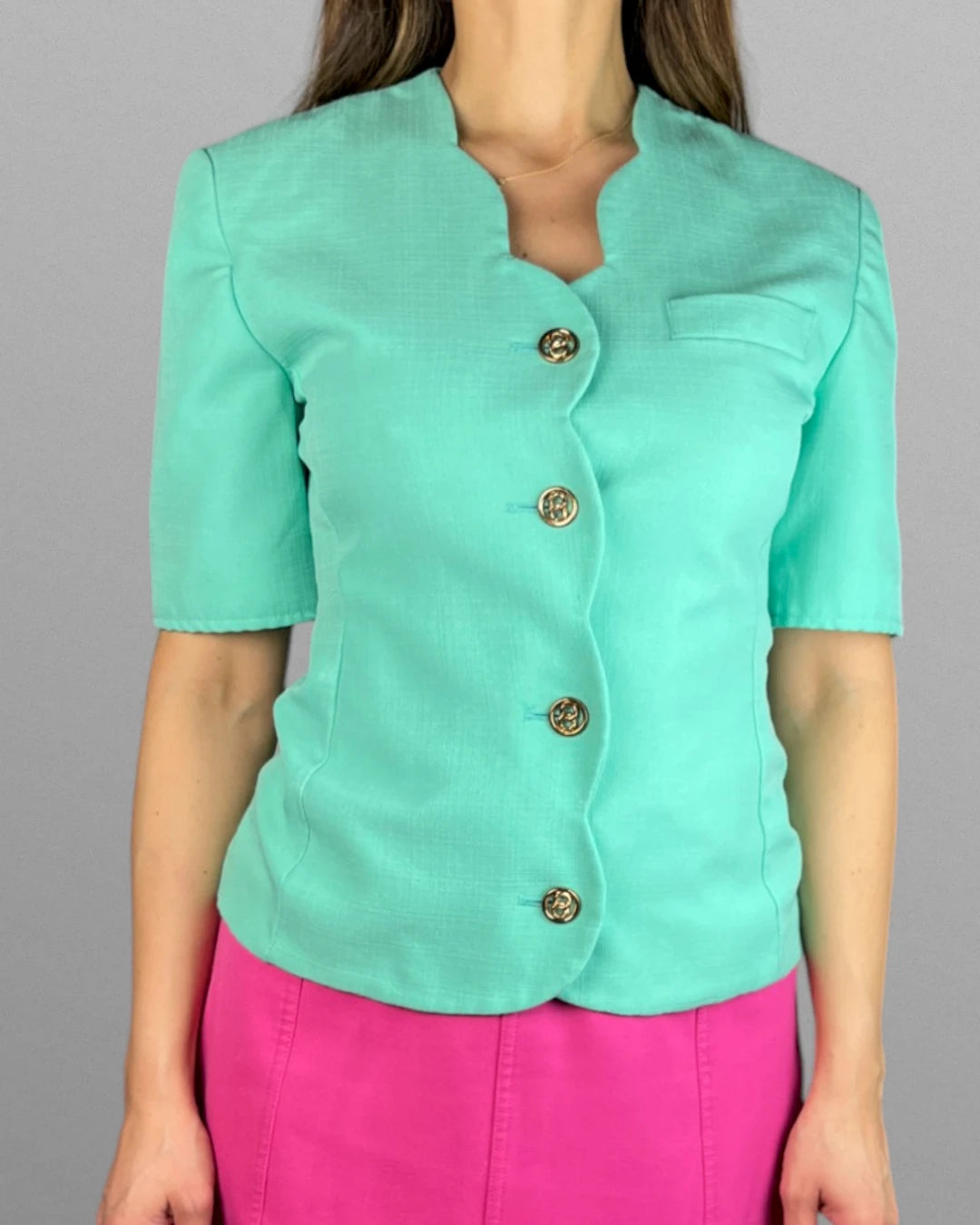 Mintgrön vintage blus