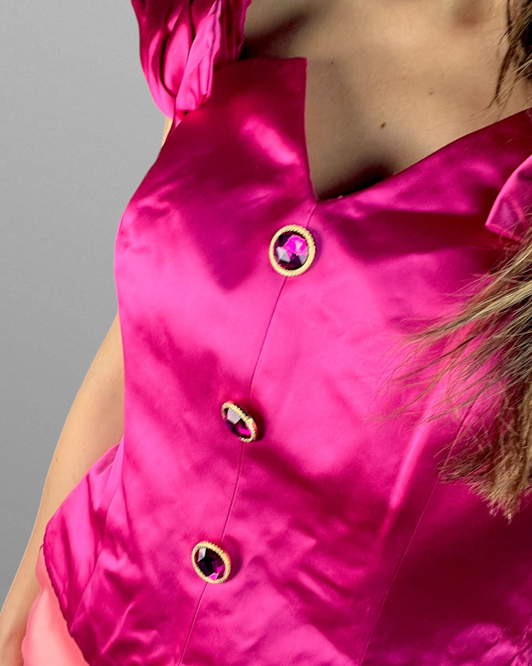 Cerise satin top
