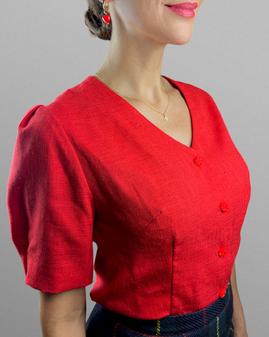Röd vintage blus